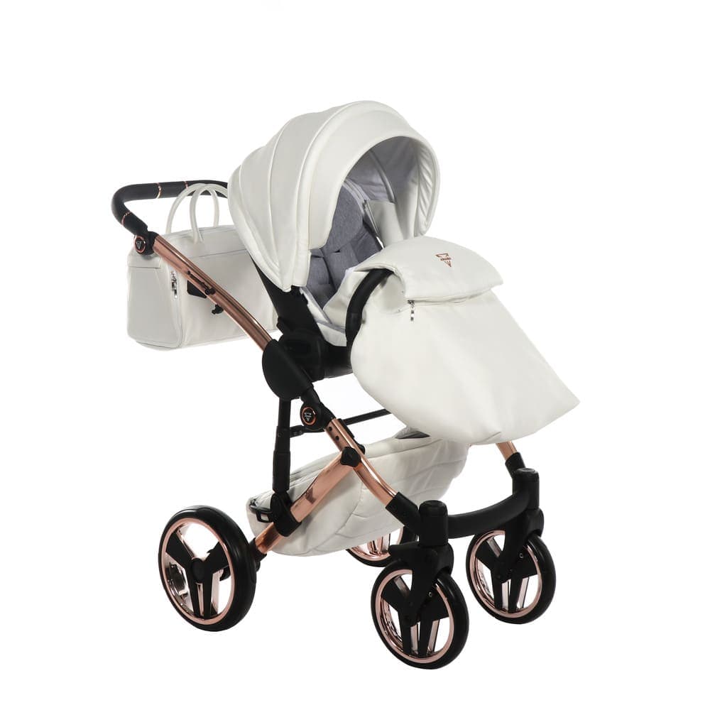 Junama Diamond Fluo Individual V3 2 in 1 Pelle Bianco Telaio Oro Rosa in Orecchini La Casa Del Bebè - Napoli, commercioVirtuoso.it