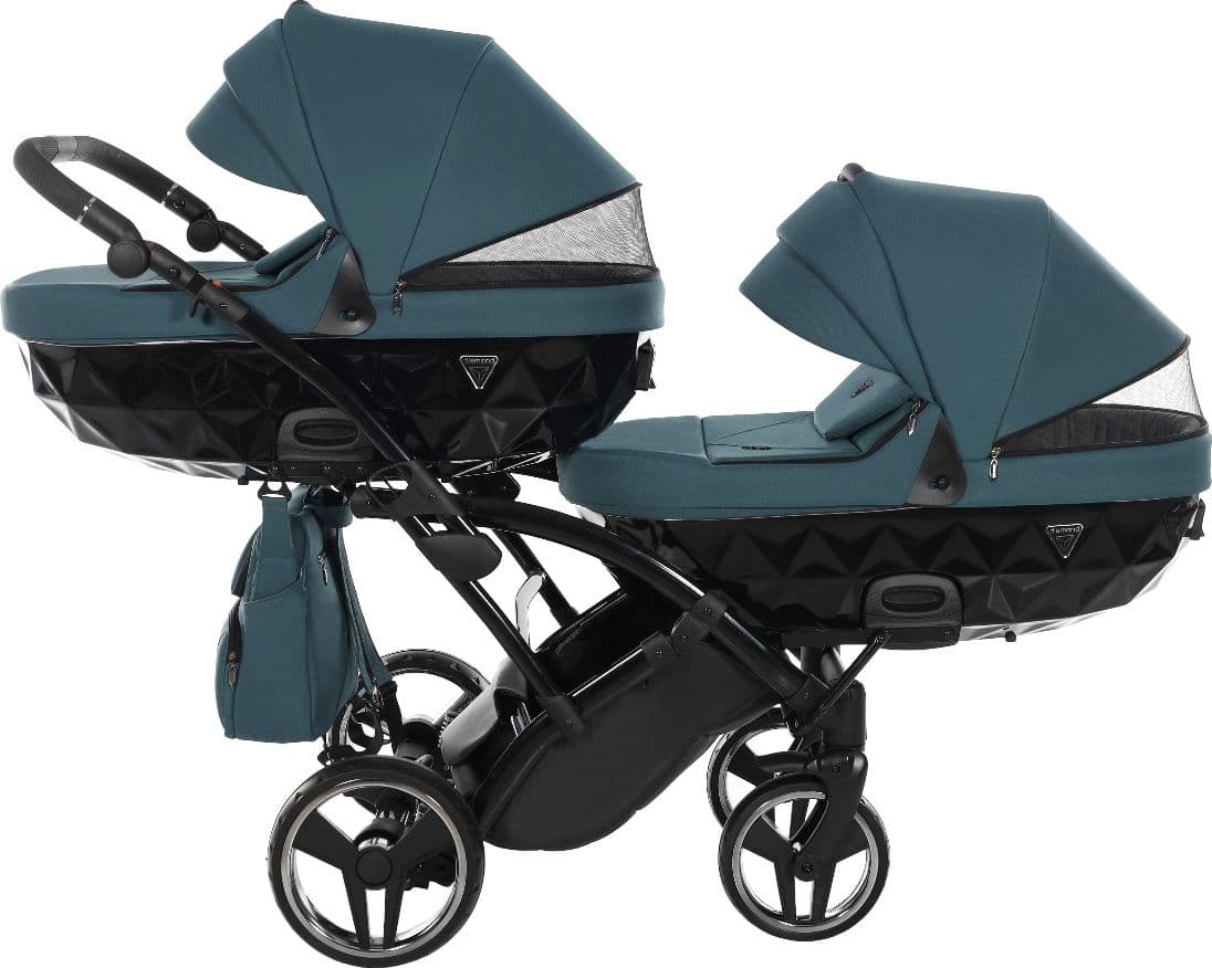 Trio Junama Diamond Basic Gemellare Slim V2 3 in 1 Verde Petrolio/Telaio Nero in Passeggini gemellari e doppi La Casa Del Bebè - Napoli, commercioVirtuoso.it