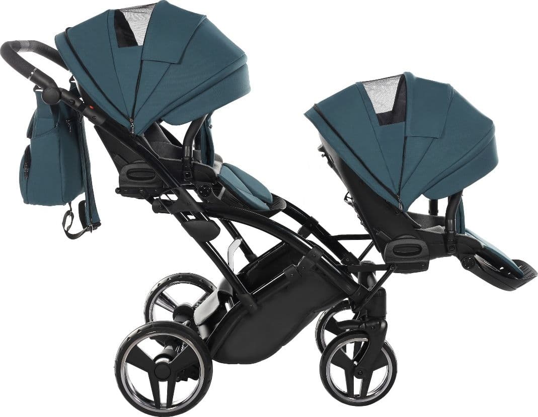 Trio Junama Diamond Basic Gemellare Slim V2 3 in 1 Verde Petrolio/Telaio Nero in Passeggini gemellari e doppi La Casa Del Bebè - Napoli, commercioVirtuoso.it