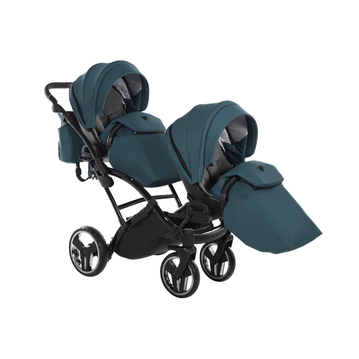 Trio Junama Diamond Basic Gemellare Slim V2 3 in 1 Verde Petrolio/Telaio Nero in Passeggini gemellari e doppi La Casa Del Bebè - Napoli, commercioVirtuoso.it