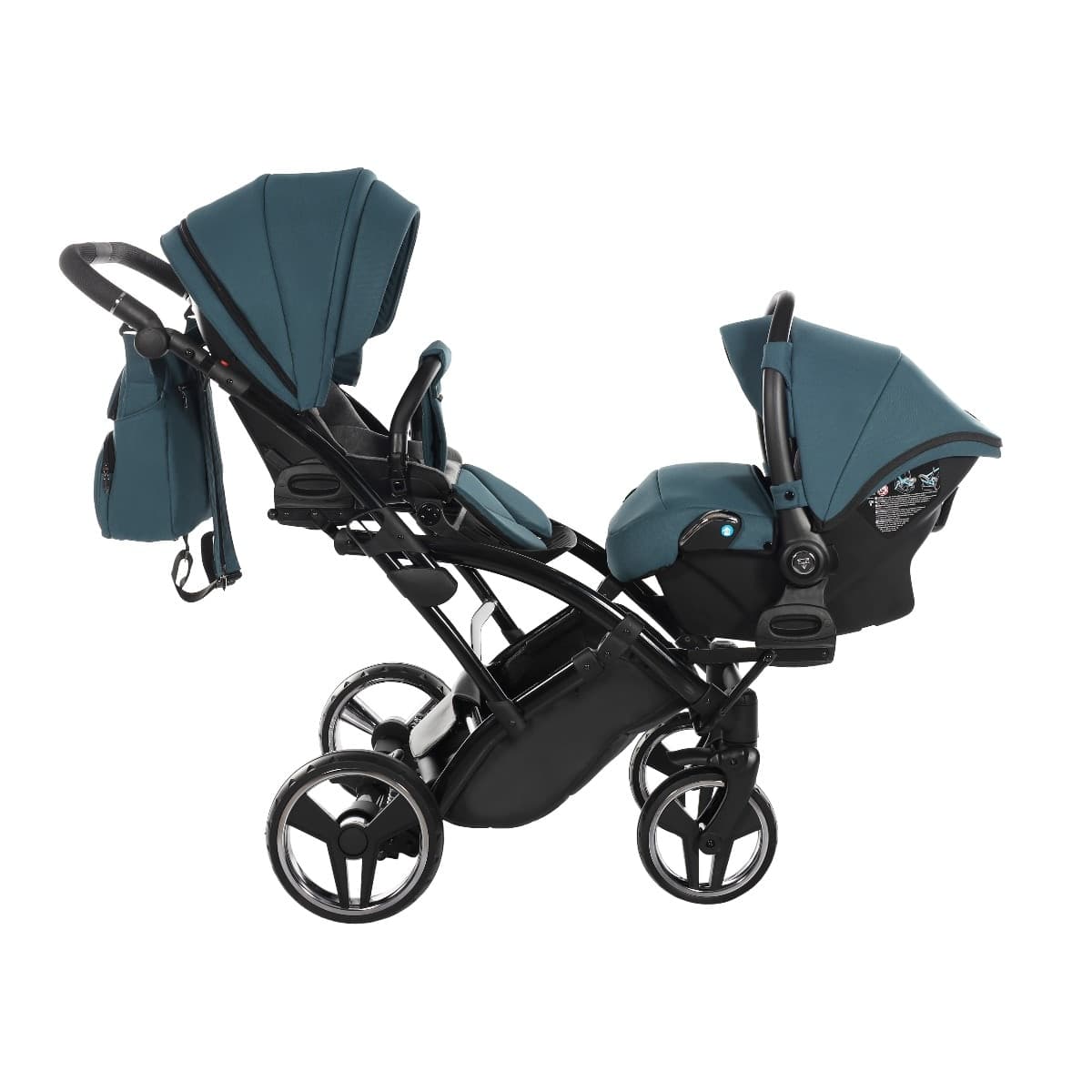 Trio Junama Diamond Basic Gemellare Slim V2 3 in 1 Verde Petrolio/Telaio Nero in Passeggini gemellari e doppi La Casa Del Bebè - Napoli, commercioVirtuoso.it