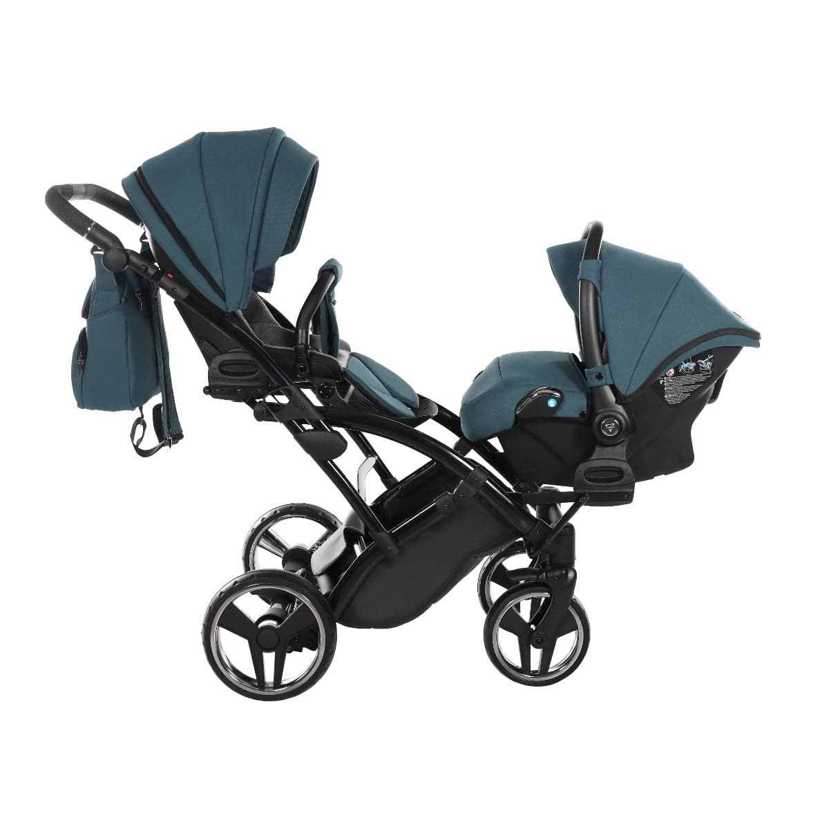 Trio Junama Diamond Basic Gemellare Slim V2 3 in 1 Verde Petrolio/Telaio Nero in Passeggini gemellari e doppi La Casa Del Bebè - Napoli, commercioVirtuoso.it