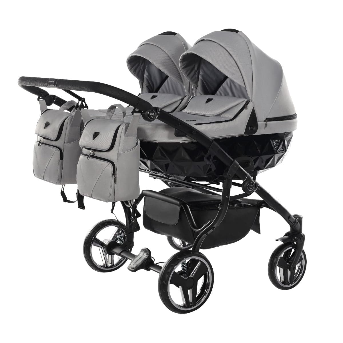 Junama Diamond Basic Gemellare V2 2 in 1 Light Grey/Telaio Nero in Passeggini gemellari e doppi La Casa Del Bebè - Napoli, commercioVirtuoso.it