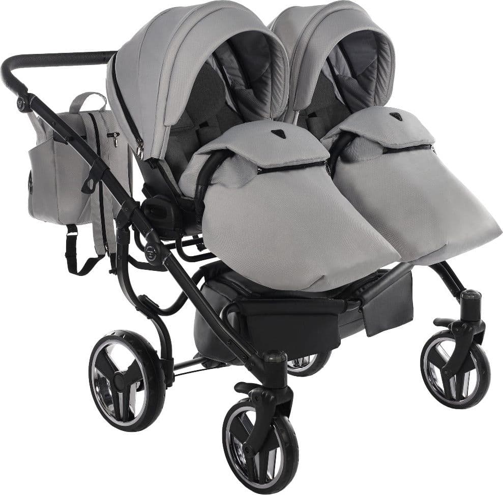 Junama Diamond Basic Gemellare V2 2 in 1 Light Grey/Telaio Nero in Passeggini gemellari e doppi La Casa Del Bebè - Napoli, commercioVirtuoso.it