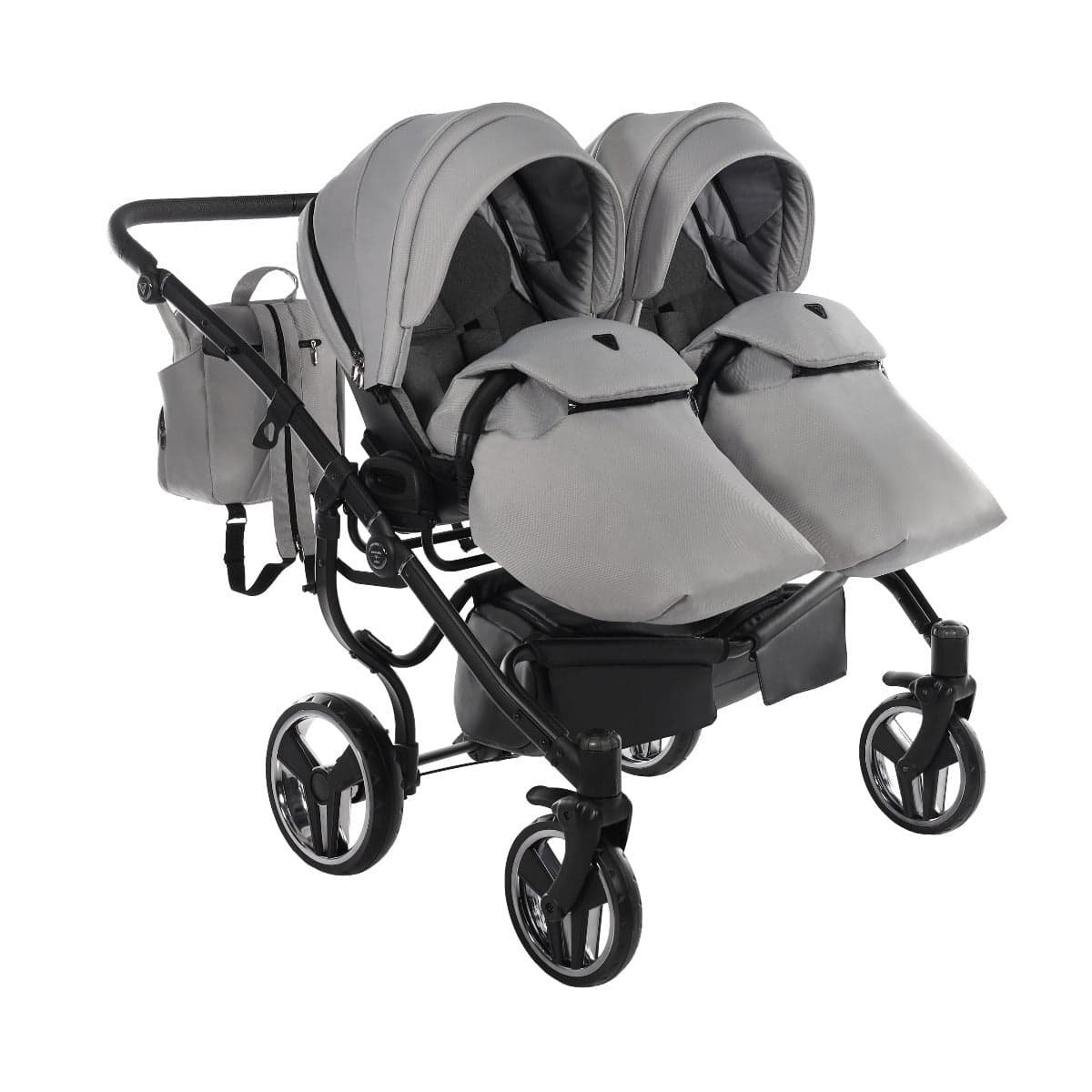 Junama Diamond Basic Gemellare V2 2 in 1 Light Grey/Telaio Nero in Passeggini gemellari e doppi La Casa Del Bebè - Napoli, commercioVirtuoso.it