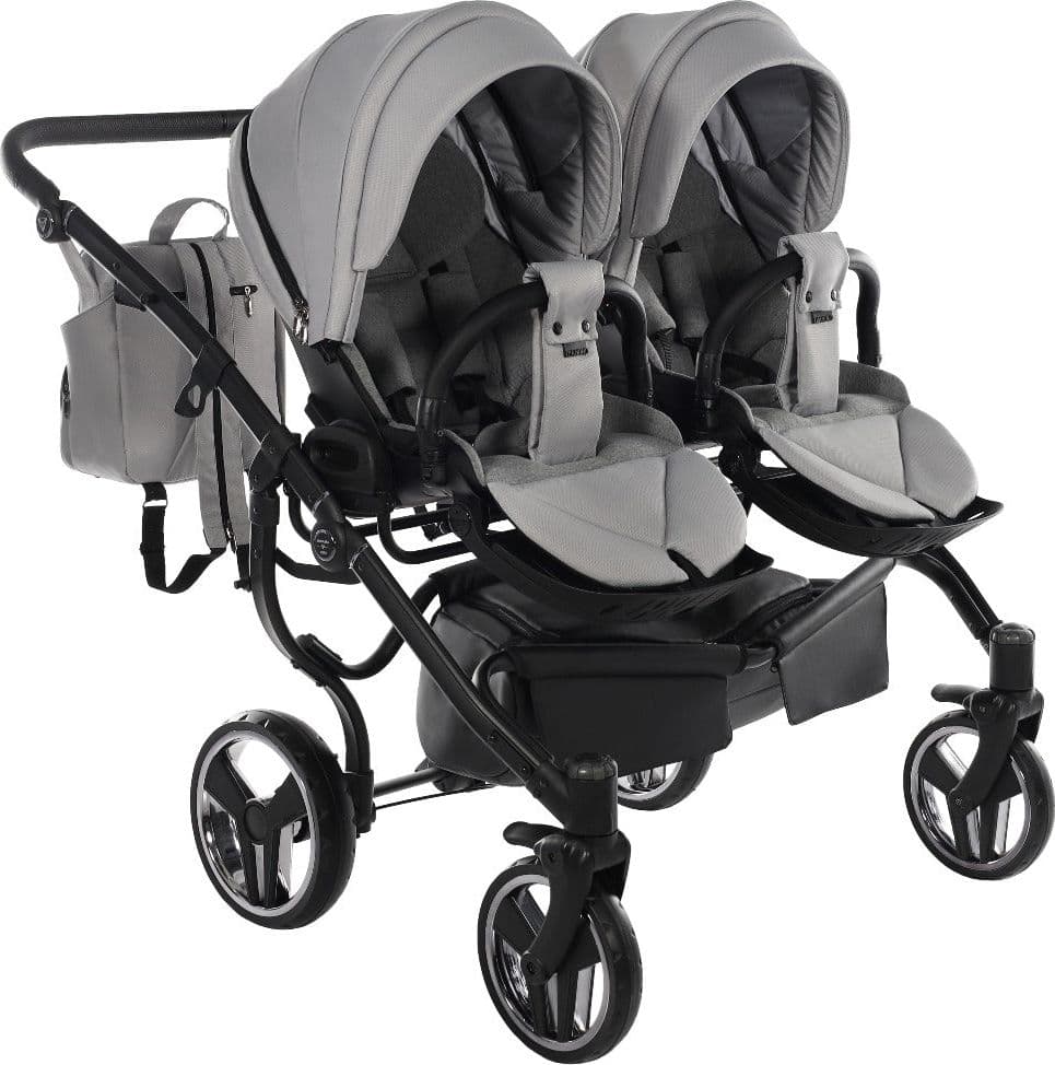 Junama Diamond Basic Gemellare V2 2 in 1 Light Grey/Telaio Nero in Passeggini gemellari e doppi La Casa Del Bebè - Napoli, commercioVirtuoso.it