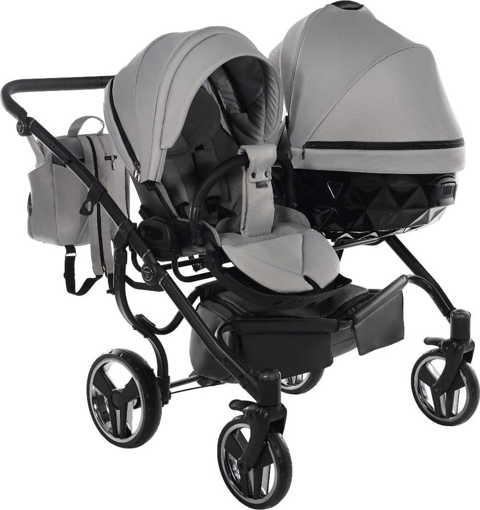 Junama Diamond Basic Gemellare V2 2 in 1 Light Grey/Telaio Nero in Passeggini gemellari e doppi La Casa Del Bebè - Napoli, commercioVirtuoso.it
