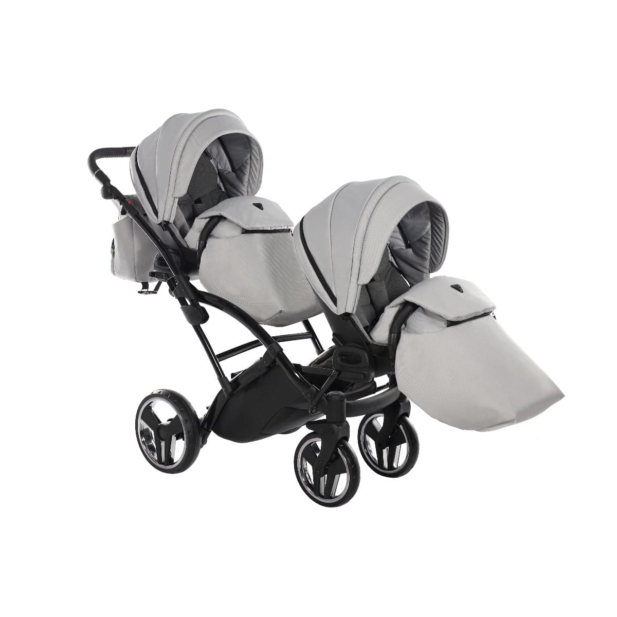 Junama Diamond Basic Gemellare Slim V2 2 in 1 Light Grey/Telaio Nero in Passeggini gemellari e doppi La Casa Del Bebè - Napoli, commercioVirtuoso.it