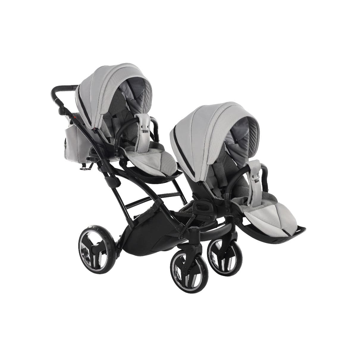 Junama Diamond Basic Gemellare Slim V2 2 in 1 Light Grey/Telaio Nero in Passeggini gemellari e doppi La Casa Del Bebè - Napoli, commercioVirtuoso.it