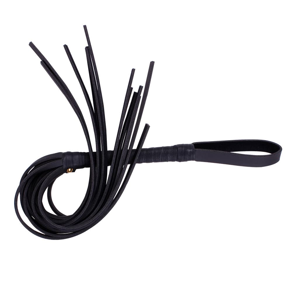 Frusta Pleasure Whip Frustino sexy nero pelle PU ottima qualità bondage BDSM 45 cm circa in prodotto Erosdom - Palmi, commercioVirtuoso.it