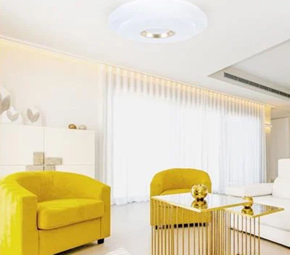 PLAFONIERA LED LAMPADA DA SOFFITTO 60W LUCE BIANCO FREDDO 6500K ORO BIANCO 63824 in Plafoniere Trade Shop italia - Napoli, commercioVirtuoso.it