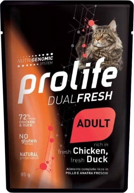 Prolife Dualfresh mangime umido Gatti Adulti pollo e anatra 85 gr - 2
