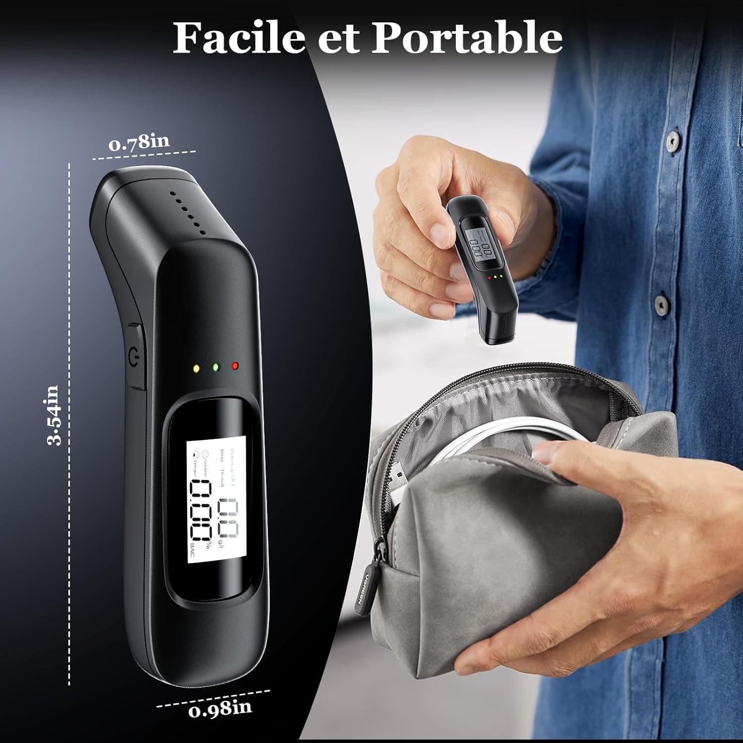 ALCOL TEST PORTATILE ETILOMETRO DISPLAY MISURATORE GRADO ALCOOL ALTA PRECISIONE in Etilometri Trade Shop italia - Napoli, commercioVirtuoso.it