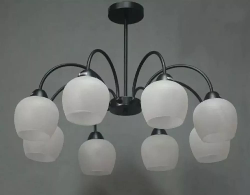 LAMPADARIO DA SOFFITTO E27 8 BRACCI MODERNO LAMPADA CON COPPE IN VETRO SOSPESA 00934 in Lampadari Trade Shop italia - Napoli, commercioVirtuoso.it