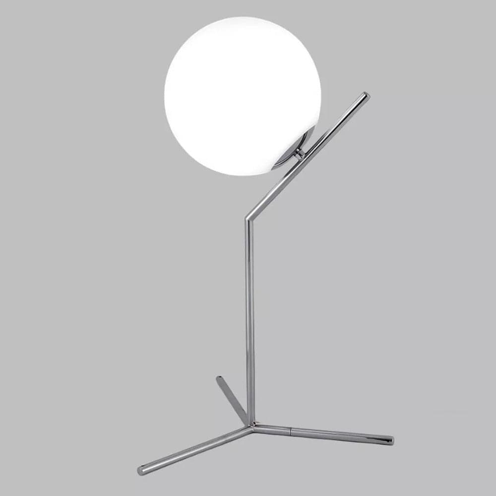 LAMPADA SCRIVANIA RAMO CON SFERA E27 ARGENTO LUCIDO LUCE TAVOLO MINIMAL LED 10236 in Lampade da lavoro Trade Shop italia - Napoli, commercioVirtuoso.it