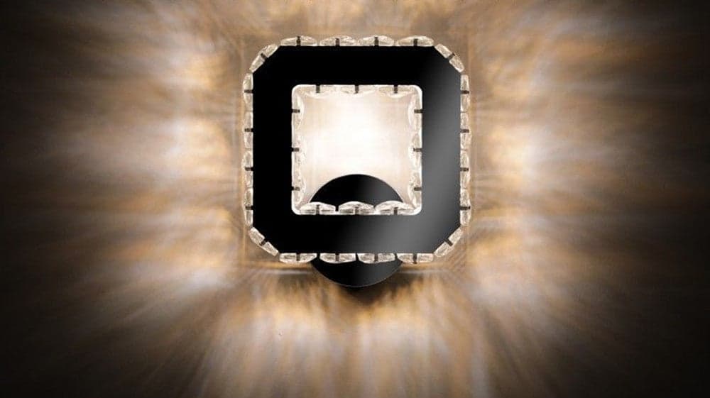 APPLIQUE DA PARETE IN CRISTALLO LED 17W QUADRATO LAMPADA LUCE NATURALE 4500K 01672 in Applique Trade Shop italia - Napoli, commercioVirtuoso.it