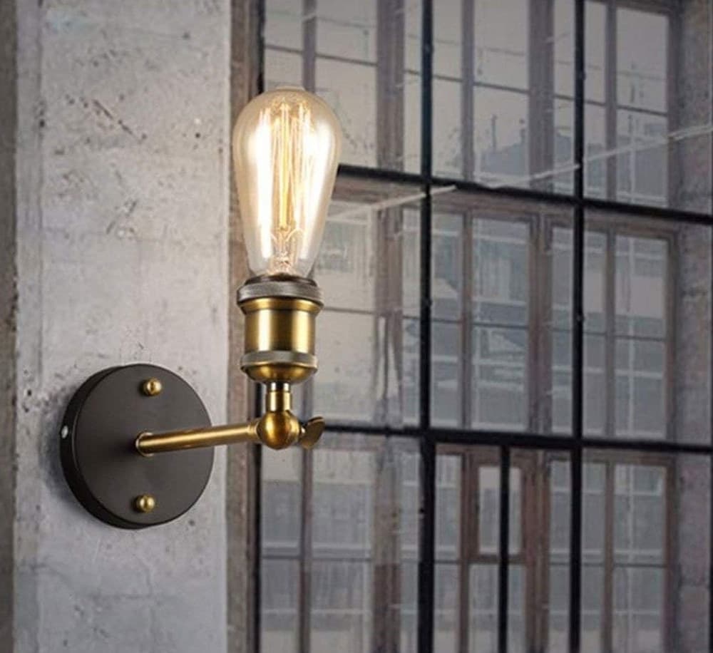 APPLIQUE DA PARETE LAMPADA VINTAGE INDUSTRIALE LUCE REGOLABILE PORTALAMPADA E27 13868 in Applique Trade Shop italia - Napoli, commercioVirtuoso.it