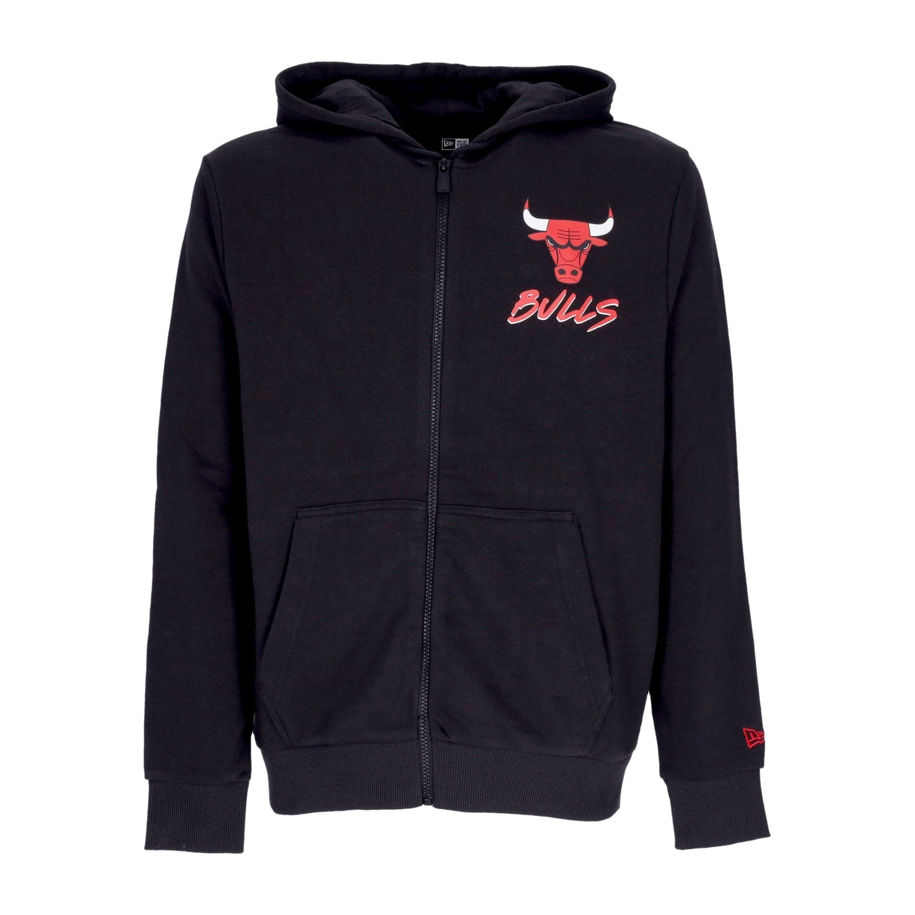 NEW ERA Felpa Leggera Cappuccio Zip Uomo Nba Script Fz Chibul Black/front Door Red da uomo