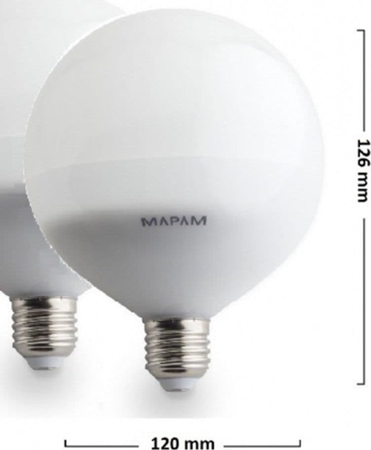 LAMPADINA LED E27 GLOBO G120 20W ATTACCO GRANDE SFERA PALLA LUCE CALDA 3000K 00463 in Lampadine a LED Trade Shop italia - Napoli, commercioVirtuoso.it