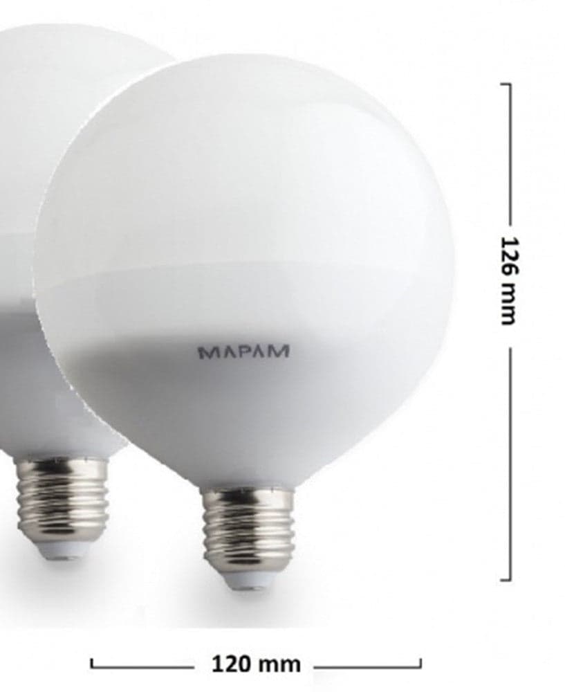 LAMPADINA LED E27 GLOBO G120 20W ATTACCO GRANDE SFERA PALLA LUCE CALDA 3000K 00463 in Lampadine a LED Trade Shop italia - Napoli, commercioVirtuoso.it