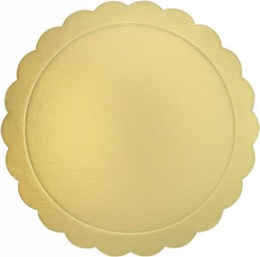 SET 3 PZ BASE PER TORTA ROTONDA PIATTO SOTTOTORTA DORATO 26 CM CON BORDINO 31162 - 3