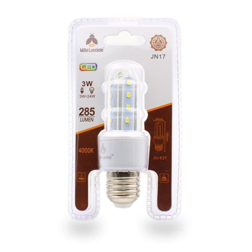 LAMPADINA LED JN17 ATTACCO E27 3W 2U LUCE NATURALE 4000K TUBOLARE LINEARE 285LM 87255 in Lampadine a LED Trade Shop italia - Napoli, commercioVirtuoso.it