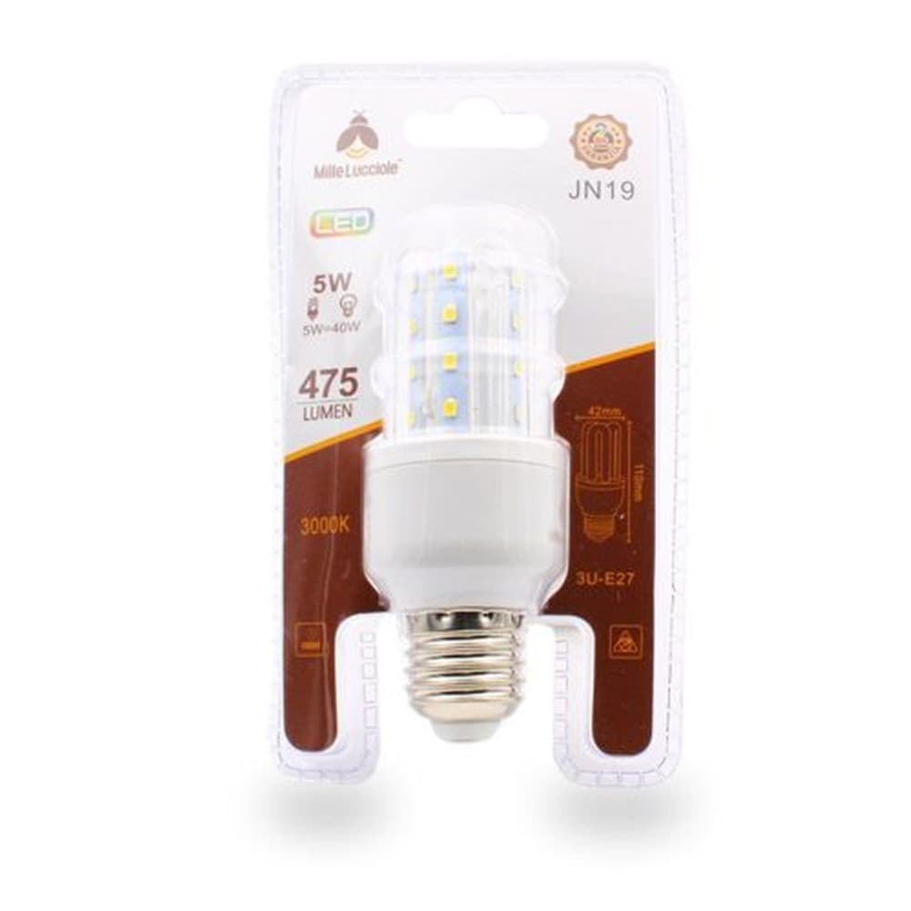 LAMPADINA LED JN19 ATTACCO E27 5W 3U LUCE CALDA 3000K TUBOLARE LINEARE 475LM 87279 in Lampadine a LED Trade Shop italia - Napoli, commercioVirtuoso.it