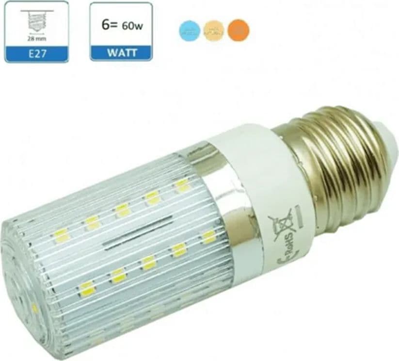 LAMPADINA LED E27 6 WATT TUBO MAIS LUCE CALDA NATURALE FREDDA ILLUMINAZIONE LED - 2