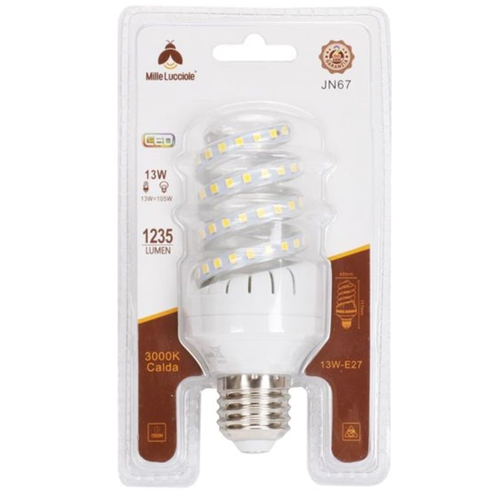 LAMPADINA LED E27 13 WATT 1235LM TORTIGLIONE VORTICE SPIRALE LUCE NATURALE CALDA in Lampadine a LED Trade Shop italia - Napoli, commercioVirtuoso.it