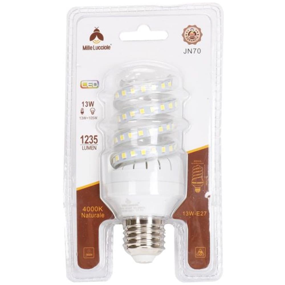 LAMPADINA LED E27 13 WATT 1235LM TORTIGLIONE VORTICE SPIRALE LUCE NATURALE CALDA in Lampadine a LED Trade Shop italia - Napoli, commercioVirtuoso.it