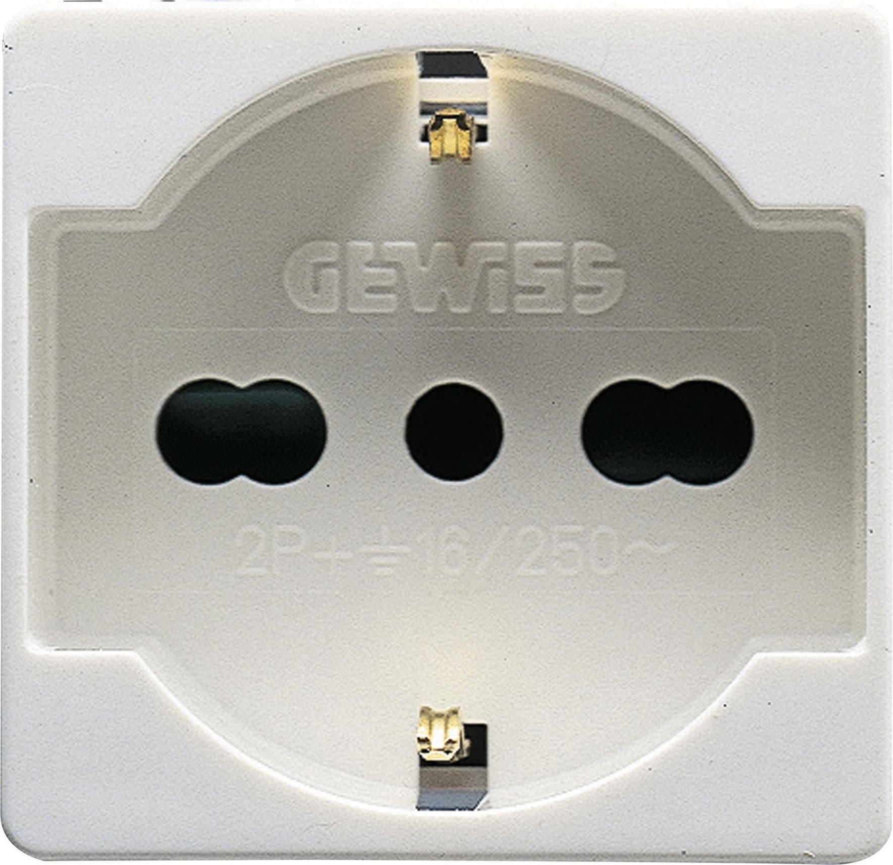 Presa standard italiano 250V AC - 2P+T 16A bivalente P40- 2 moduli