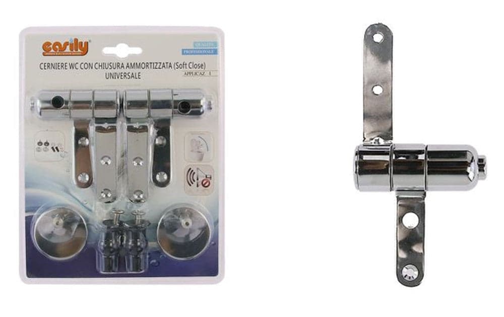 CERNIERE PER WC SUPPORTI COPRIWATER UNIVERSALI CON CHIUSURA SOFT AMMORTIZZATA 79573 in Sedili WC Trade Shop italia - Napoli, commercioVirtuoso.it