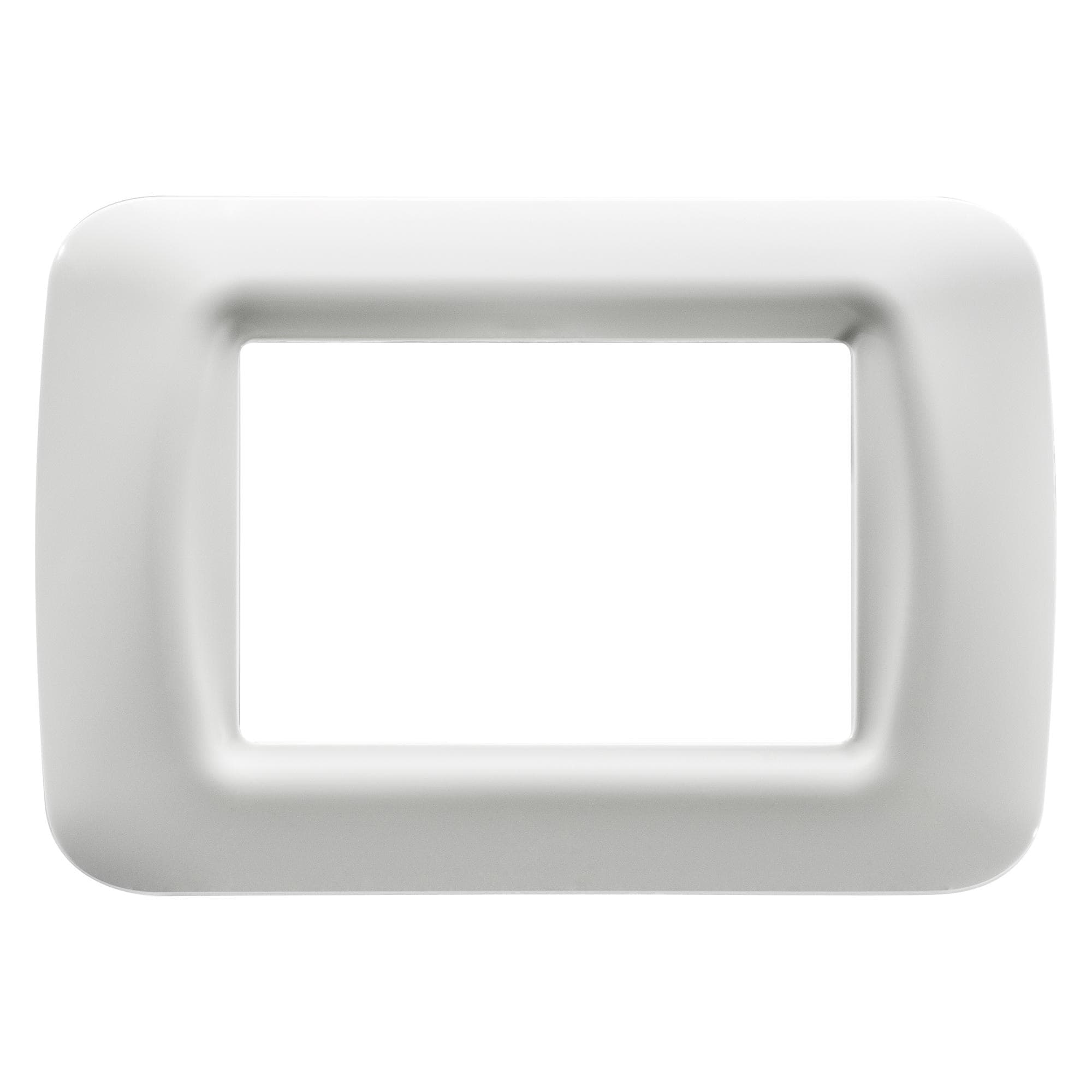 Placca top system - in tecnopolimero finitura lucida - 3 posti - bianco nuvola