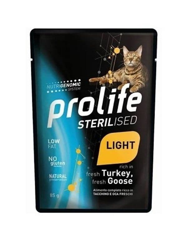 Prolife Sterilised Light mangime umido Gatti tacchino e oca 85 gr