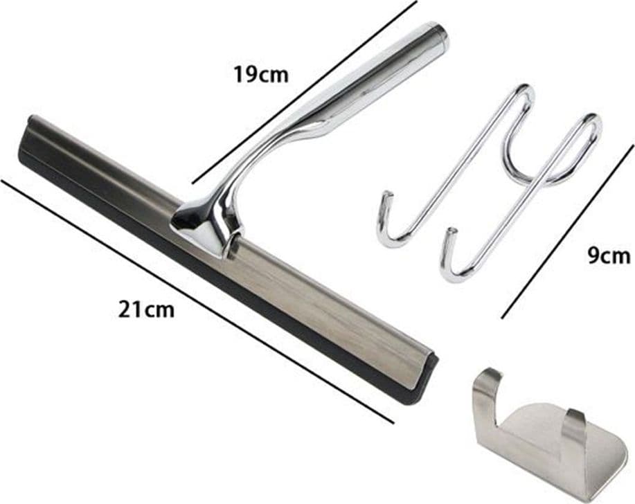 SET TERGIVETRO PER DOCCIA CON GANCIO MURO ADESIVO DOPPIO APPENDINO PORTA BOX CROMO 87834 in Spatole lava doccia Trade Shop italia - Napoli, commercioVirtuoso.it