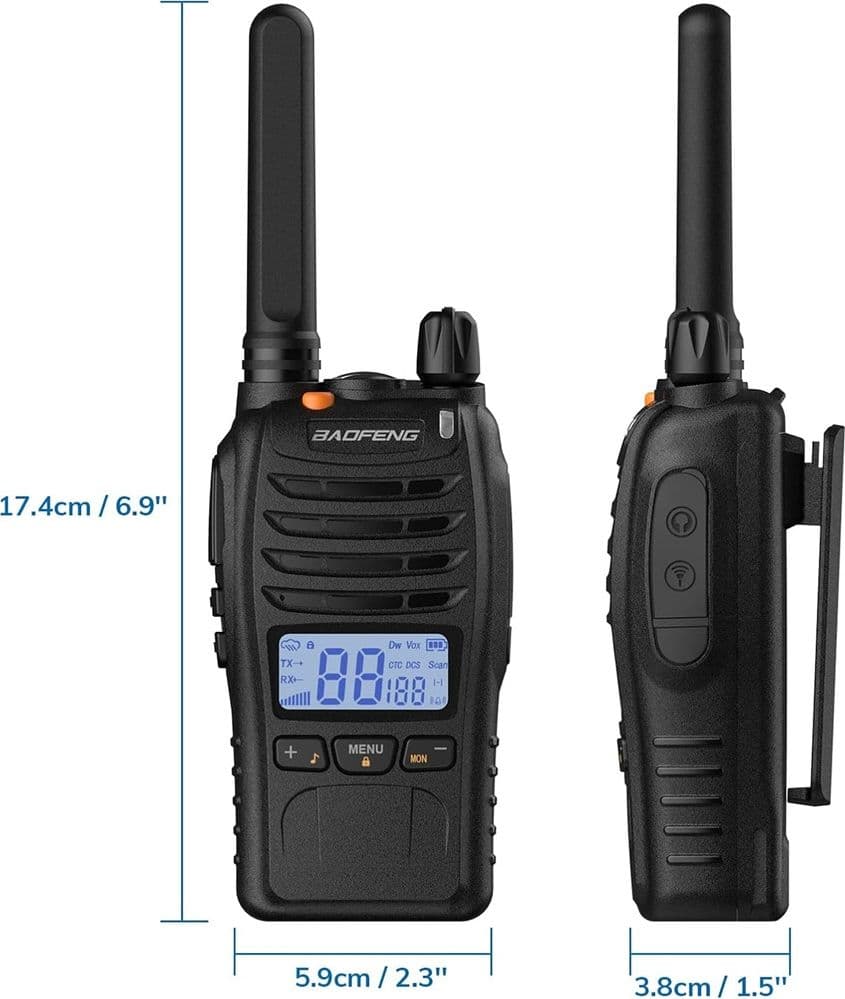 KIT DA 2PZ WALKIE-TALKIE RICARICABILE BF-88ST PRO PMR446 CON AMPIA PORTATA AURICOLARI in Ricetrasmettitori Trade Shop italia - Napoli, commercioVirtuoso.it