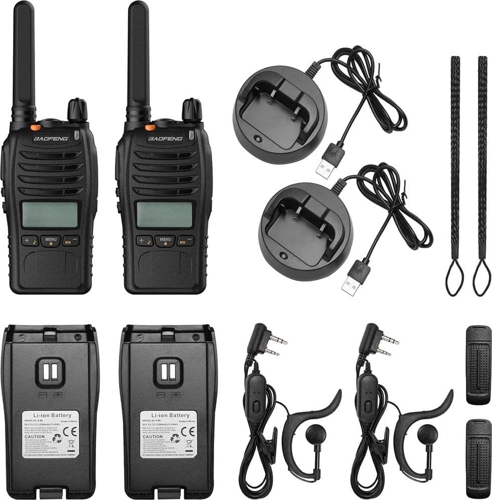 KIT DA 2PZ WALKIE-TALKIE RICARICABILE BF-88ST PRO PMR446 CON AMPIA PORTATA AURICOLARI in Ricetrasmettitori Trade Shop italia - Napoli, commercioVirtuoso.it