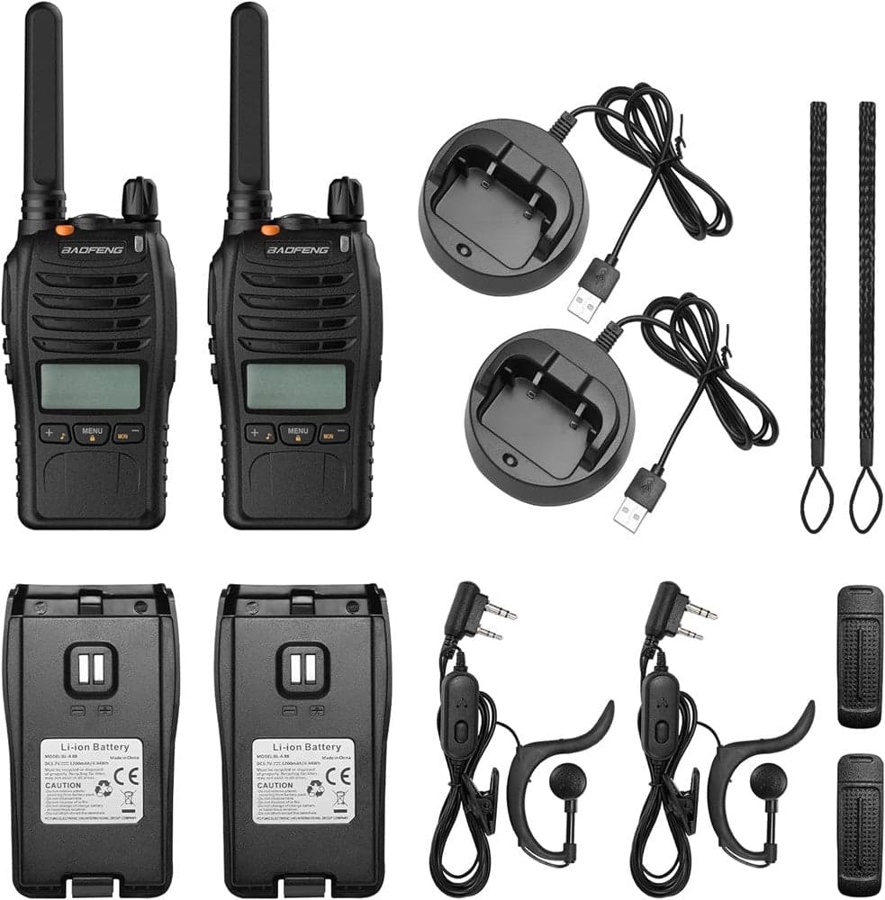 KIT DA 2PZ WALKIE-TALKIE RICARICABILE BF-88ST PRO PMR446 CON AMPIA PORTATA AURICOLARI in Ricetrasmettitori Trade Shop italia - Napoli, commercioVirtuoso.it