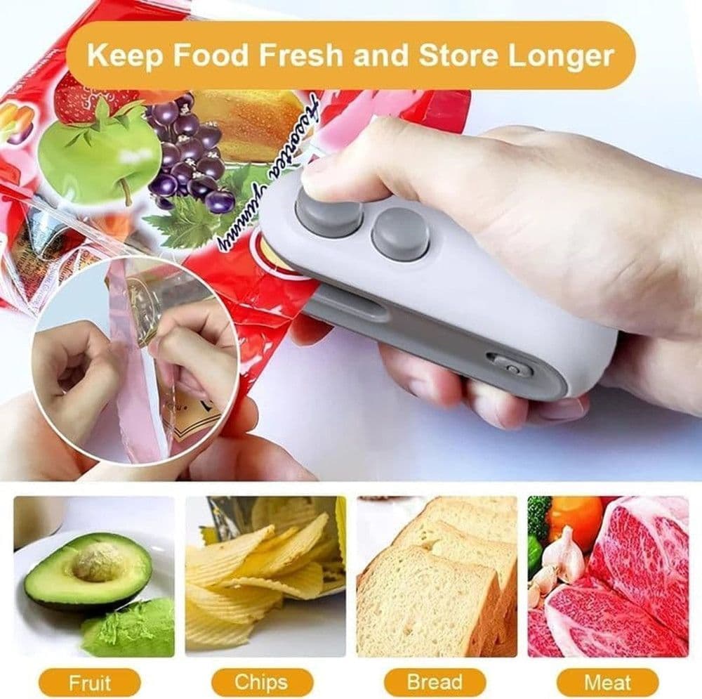 MINI SIGILLANTE 2 IN 1 USB RICARICABILE PORTATILE PER SIGILLARE SACCHETTI ALIMENTI in Macchine sottovuoto per alimenti Trade Shop italia - Napoli, commercioVirtuoso.it
