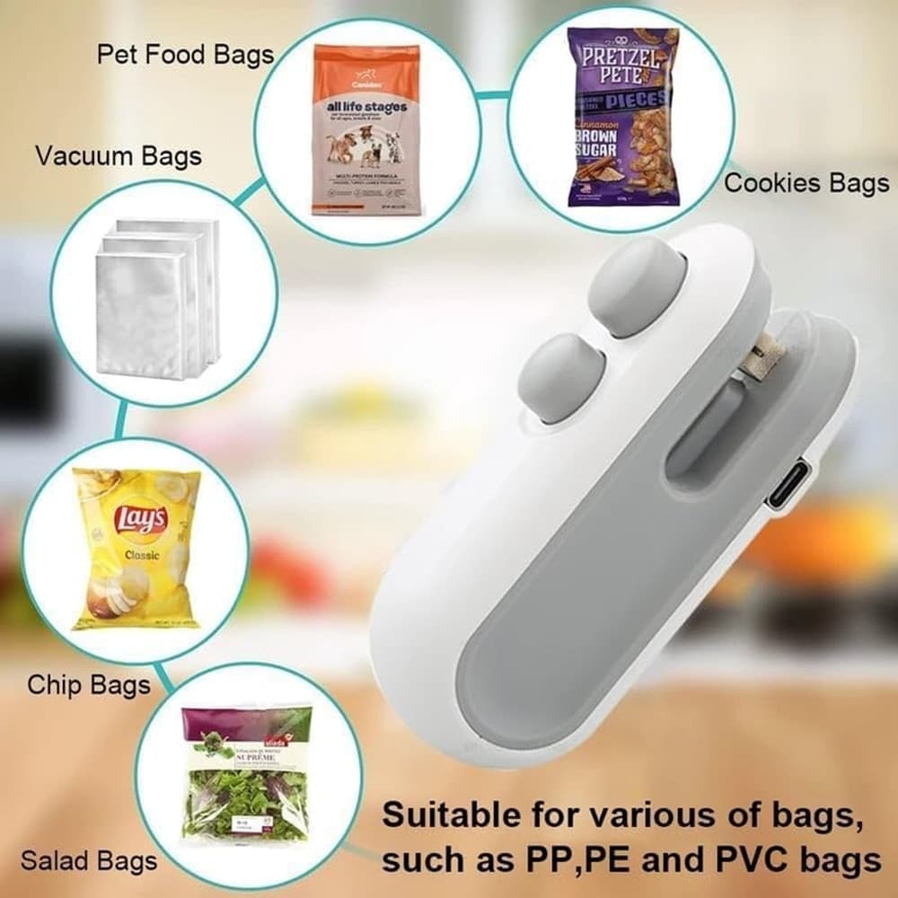 MINI SIGILLANTE 2 IN 1 USB RICARICABILE PORTATILE PER SIGILLARE SACCHETTI ALIMENTI in Macchine sottovuoto per alimenti Trade Shop italia - Napoli, commercioVirtuoso.it