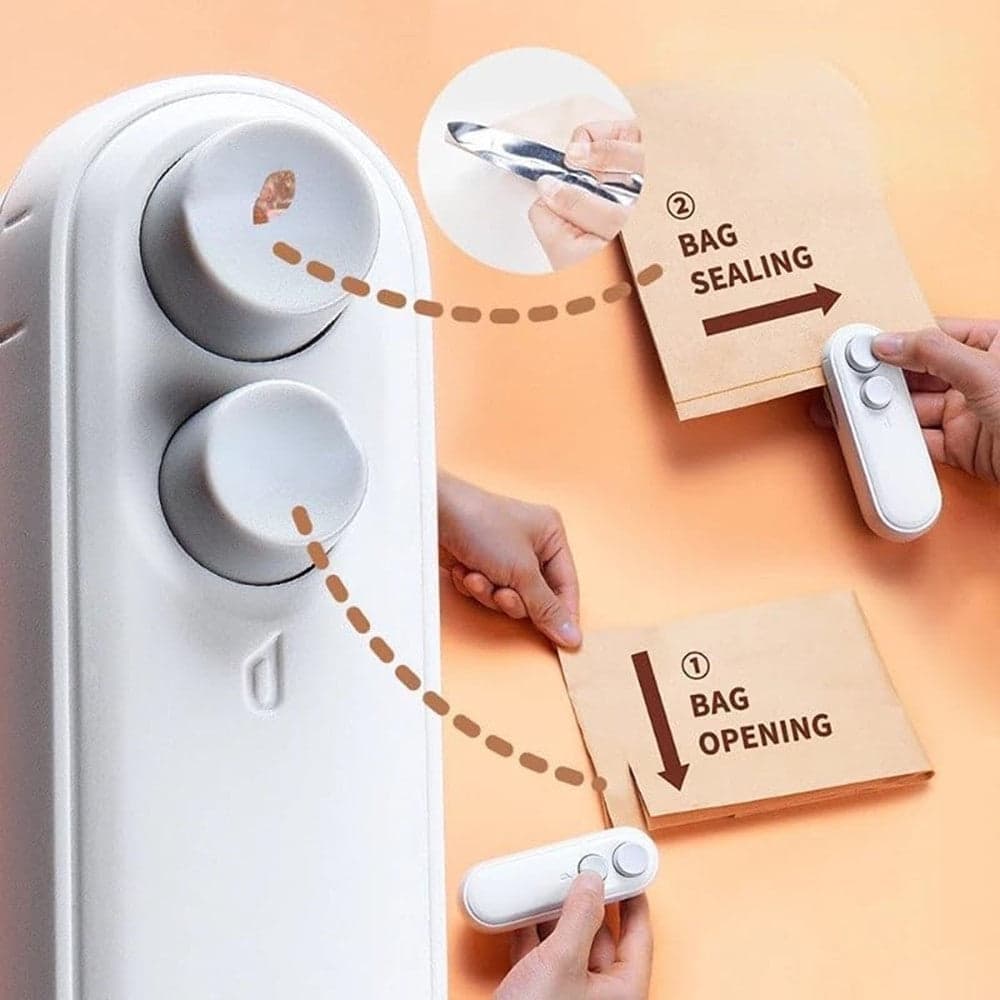 MINI SIGILLANTE 2 IN 1 USB RICARICABILE PORTATILE PER SIGILLARE SACCHETTI ALIMENTI in Macchine sottovuoto per alimenti Trade Shop italia - Napoli, commercioVirtuoso.it