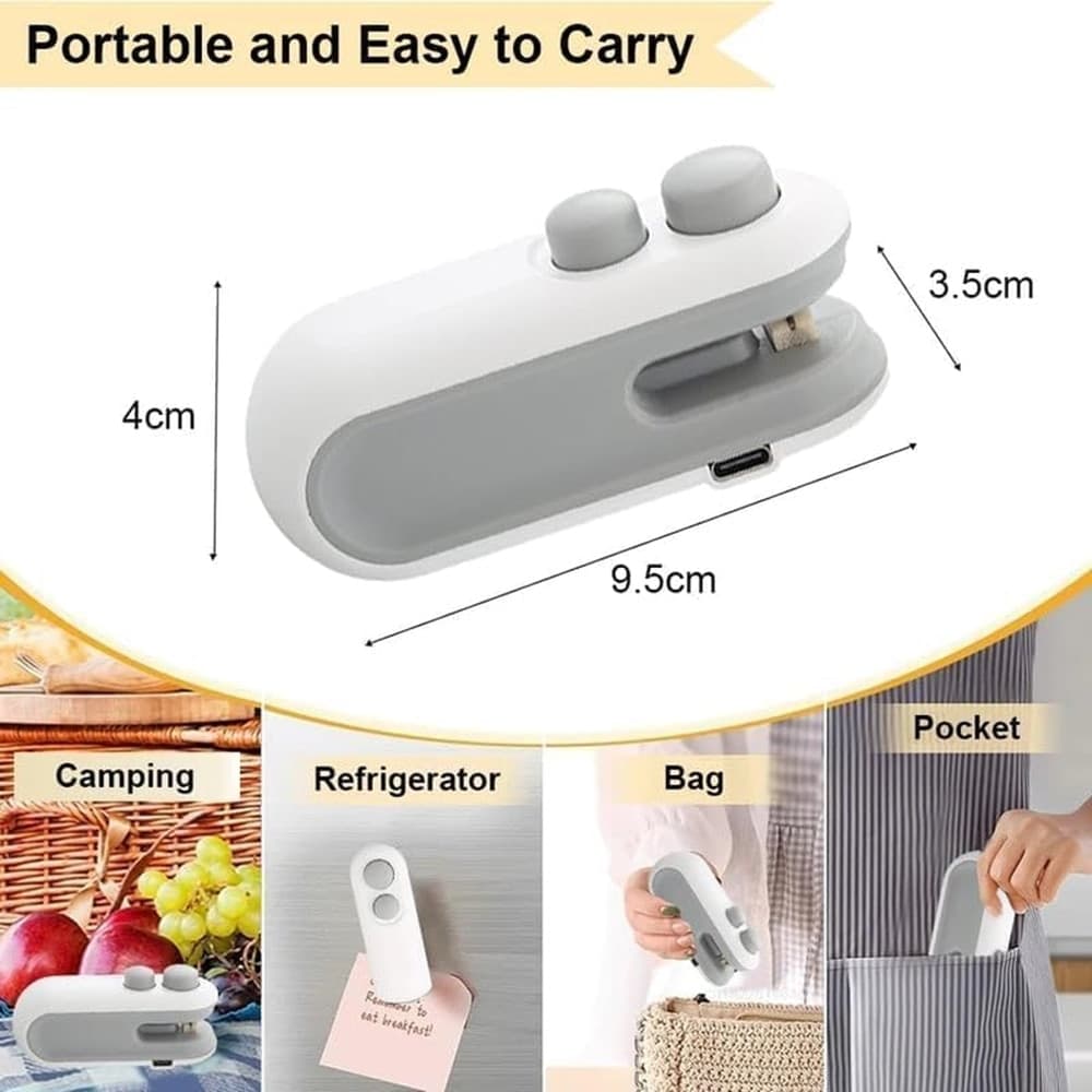 MINI SIGILLANTE 2 IN 1 USB RICARICABILE PORTATILE PER SIGILLARE SACCHETTI ALIMENTI in Macchine sottovuoto per alimenti Trade Shop italia - Napoli, commercioVirtuoso.it