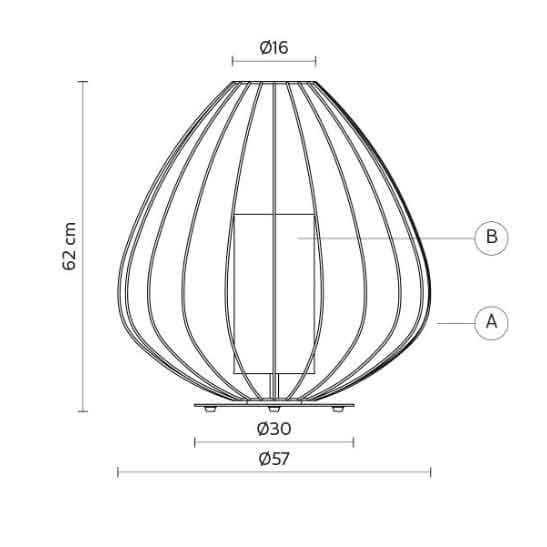 Lampada da terra/ tavolo Karman Cell (Altezza 62 cm) in Lampade da terra Brilla Luce - Sarzana, commercioVirtuoso.it