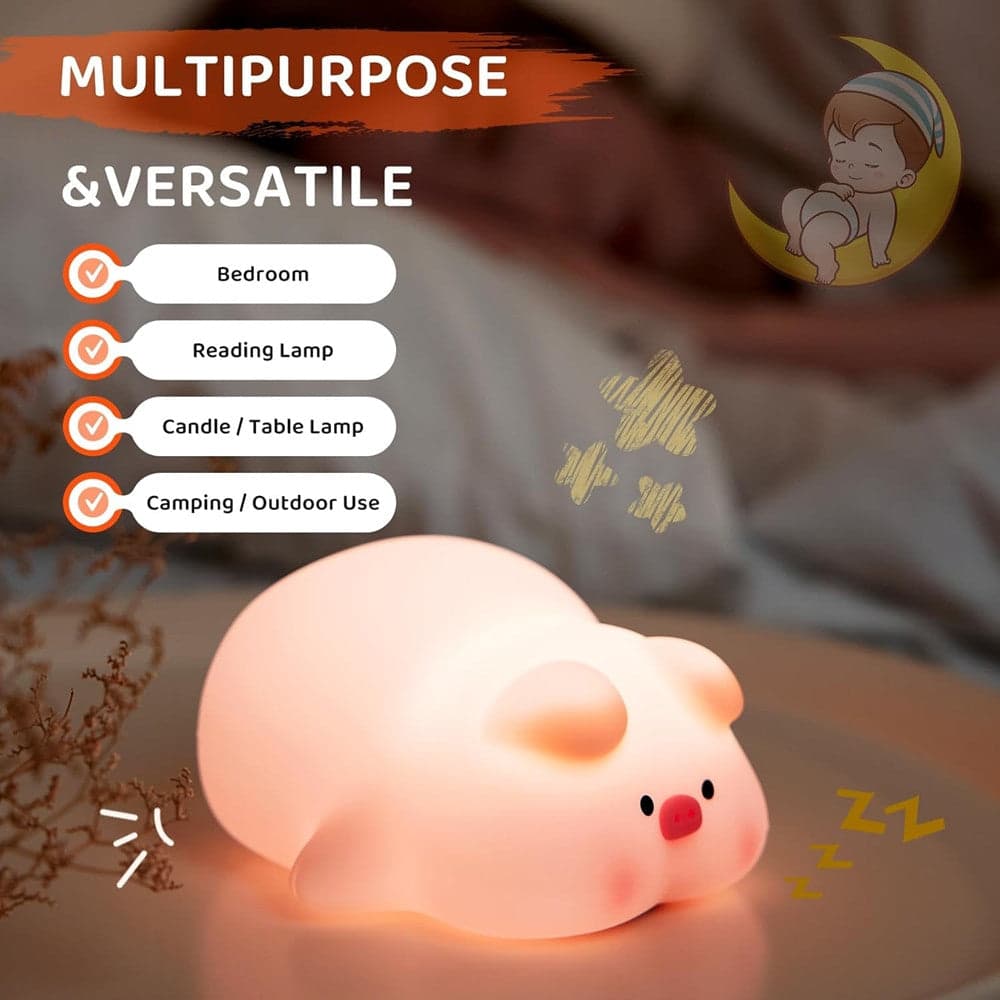 LUCE NOTTURNA FORMA MAIALE PER BAMBINI IN SILICONE DIMMERABILE LAMPADA RICARICABILE in Luci notturne per bambini Trade Shop italia - Napoli, commercioVirtuoso.it