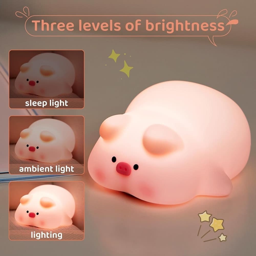 LUCE NOTTURNA FORMA MAIALE PER BAMBINI IN SILICONE DIMMERABILE LAMPADA RICARICABILE in Luci notturne per bambini Trade Shop italia - Napoli, commercioVirtuoso.it