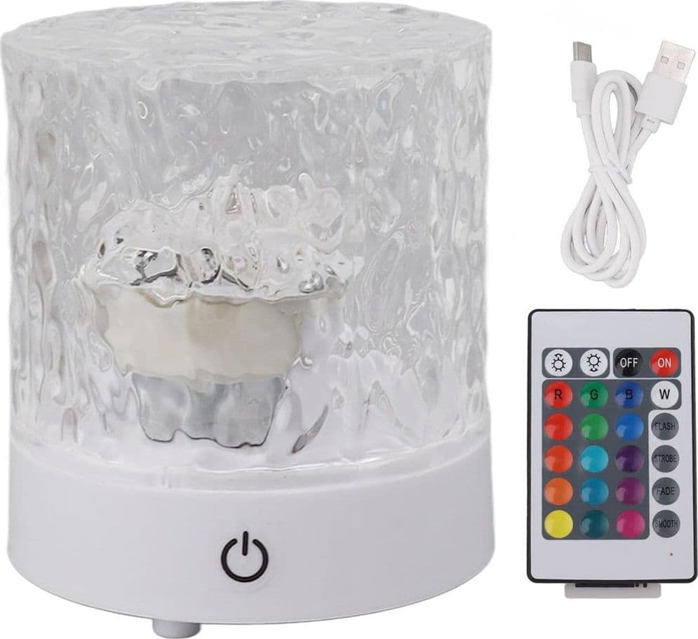 LAMPADA DA TAVOLO IN CRISTALLO OCEANICO ABS ONDULATO USB A 16 COLORI SALA GIOCHI PRANZO in Lampade da tavolo e abat-jour Trade Shop italia - Napoli, commercioVirtuoso.it