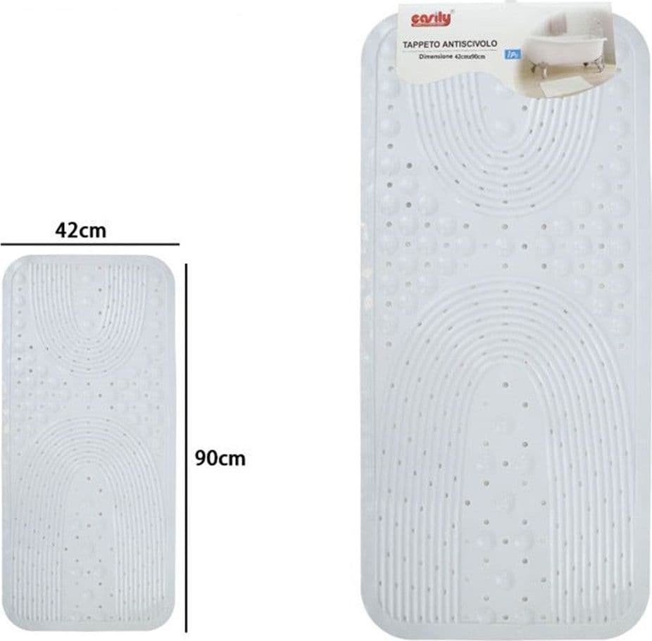 TAPPETO ANTISCIVOLO PER VASCA DA BAGNO DOCCIA BIANCO 42X90 CM RETTANGOLARE 87553 in Tappetini Trade Shop italia - Napoli, commercioVirtuoso.it