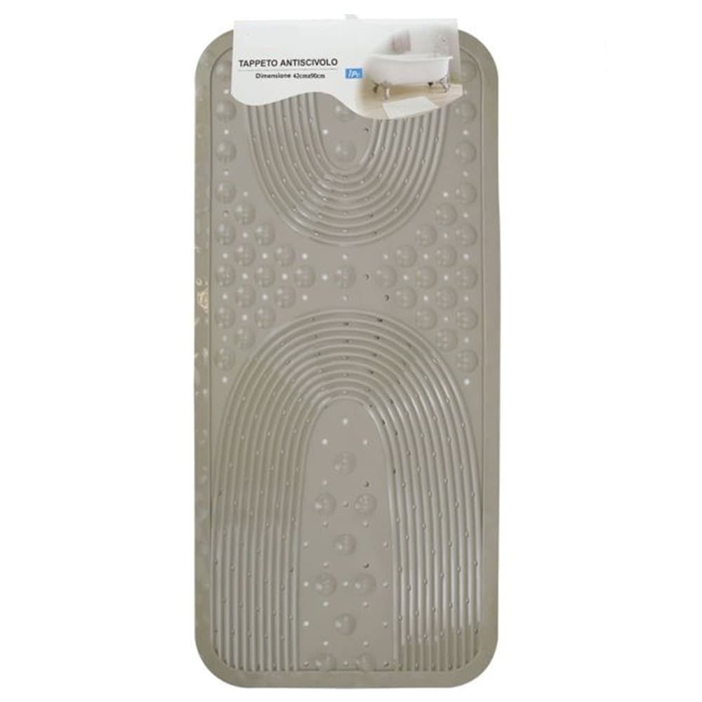 TAPPETO ANTISCIVOLO PER VASCA DA BAGNO DOCCIA TORTORA 42X90CM RETTANGOLARE 87554