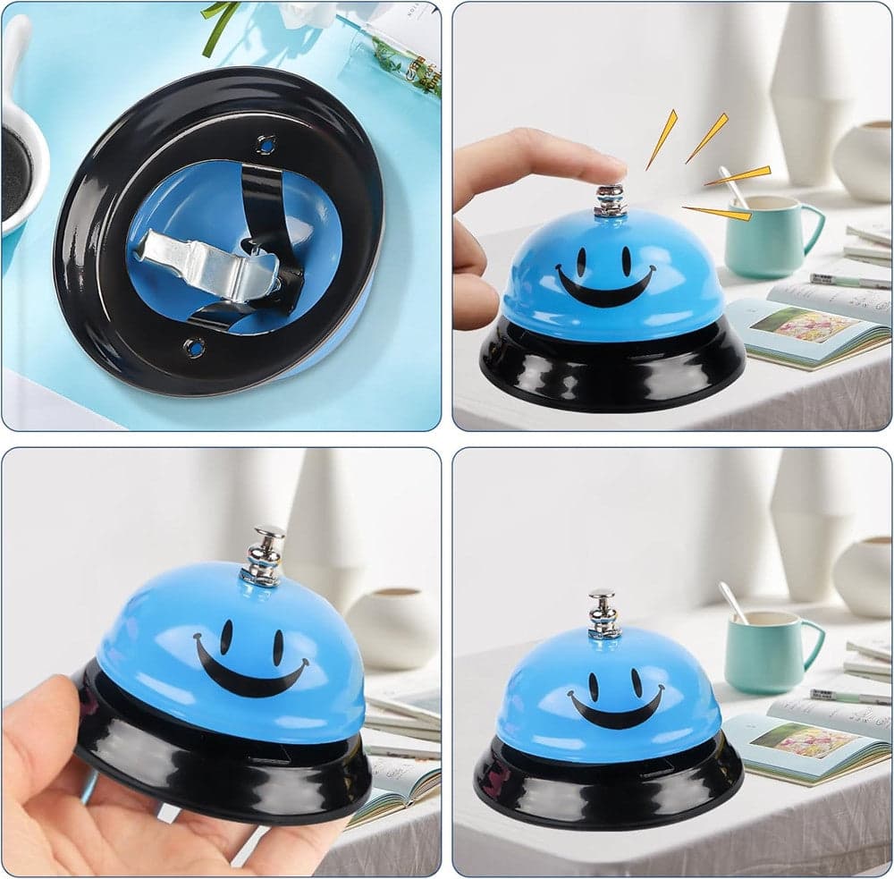 CAMPANELLO DA TAVOLO IN ACCIAIO INOX DA CHIAMATA CON SORRISO PER HOTEL RISTORANTI in Targhe con indirizzo Trade Shop italia - Napoli, commercioVirtuoso.it