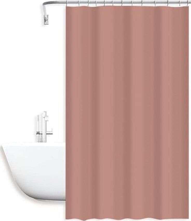 TENDA DOCCIA ANTIMUFFA IMPERMEABILE PEVA 180X200 CM CON ANELLI BAGNO ROSA 79710